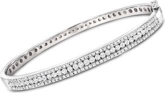 Ross-Simons Diamond Bangle Bracelet in Sterling Silver