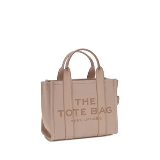 Marc Jacobs Logo-Embossed Calf Leather Tote Bag - Beige