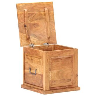 Berkfield Home Chest 40x40x40 cm Solid Acacia Wood in Brown | Size: 40 x 40 x 40 cm