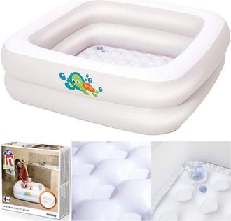 Trade Shop Trade Shop - Piscinetta Bagnetto Gonfiabile Per Bambini Portatile 86x86x25 Cm Viaggio 51116