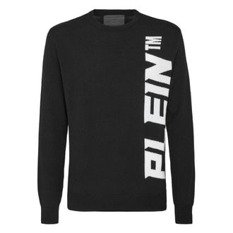 Philipp Plein Truien & Vesten, Heren, Zwart, 3Xl, Wol, Pullover Ronde Hals