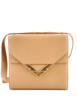 Bottega Veneta Clip Flap Bag leren schoudertas - Beige