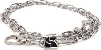 Kate Spade New York dakota chain belt in Nickel /Black at Nordstrom, Size Large