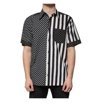 Dolce & Gabbana Heren, Overhemden, Zwart, Maat: S Katoen