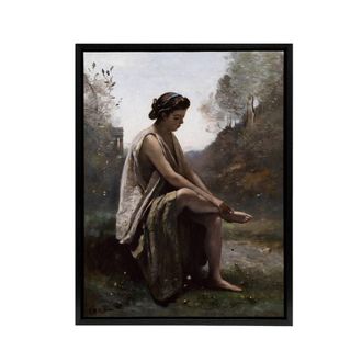 Artery8 Camille Corot Eurydice Nursing a Serpent Bite Framed Canvas Art Print | Size: W24 x H32