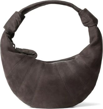 Christophe Lemaire topstitched fortune croissant shoulder bag - women - CALFSKIN/Cotton - OS - Brown