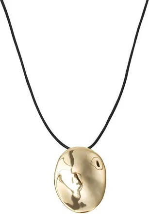 Argento Vivo Waverly Oval Pendant Cord Necklace in Gold at Nordstrom