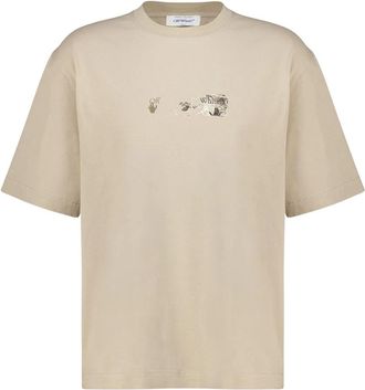 Off-white Spices Arrow T-Shirt - Heren - T-shirts - Beige - M - Katoen - Tops