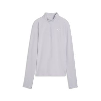 Puma Laufshirt PUMA W RUN VELOCITY CLOUDSPUN 1/4 ZIP, Damen, Gr. XXL, vibrant silber, Jersey, Obermaterial: 94% Polyester, 6% Elasthan, regular fit normal,