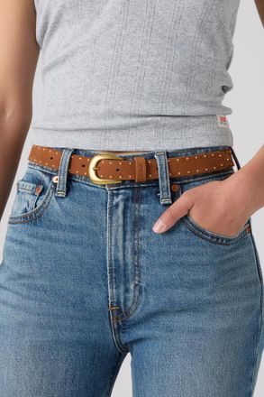 Levi's Bella Studded Belt - Women - 105 - Brown / Mocha Bisque
