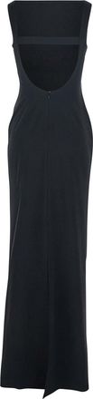 Solace London Womens Black Long Dress With Square Neckline Polyester