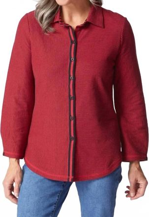 Habitat Long Sleeve Boyfriend Shirt In Ruby