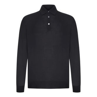 Ermenegildo Zegna Trofeo wollen poloshirt 15Milmil15 - Heren - Tops - Zwart - Maat: XL Wol