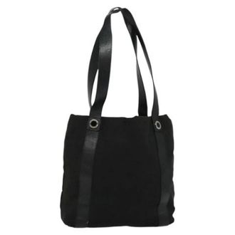 Bulgari Tweedehands Canvas handtassen - Dames - Pre-owned - Zwart - Maat: ONE Size Leer