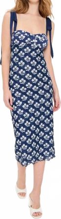 Free People Printed Got Glam Slip Dress In Navy Combo