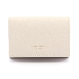 Saint Laurent White Leather Wallet (Tri-Fold) (Pre-Owned)