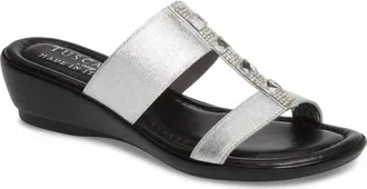 Easy Street Womens Elba Slide Sandals In Silver
