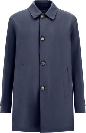 Herno Regenjas met paspelzakken - Heren - Mantel - Blauw - 5XL - Polyester - Jassen