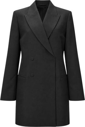 Meimeij Blazer Lungo Doppio Petto - - Jackets - Donna - Nero - S