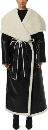 Naked Wardrobe Reversible Faux Shearling Jacket in Black at Nordstrom, Size X-Small