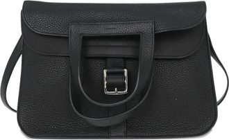 Herm&egrave;s 2019 31 Halzan 2way taurillon clemence tote bag - Zwart