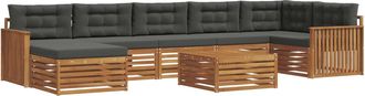 vidaXL Conjunto De Sof&aacute;s De Exterior 8 Uds. Natural Y Antracita Vidaxl