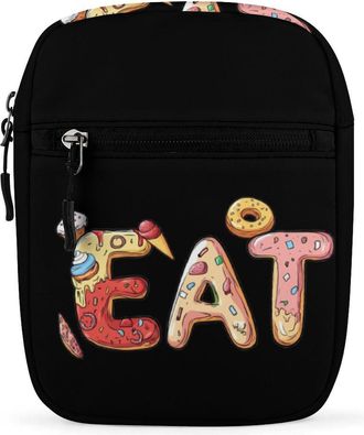 Generic EAT Foodie Trendy Crossbody Bag for Men Women Small Satchel Men Sling Adjustable Shoulder Strap Messenger