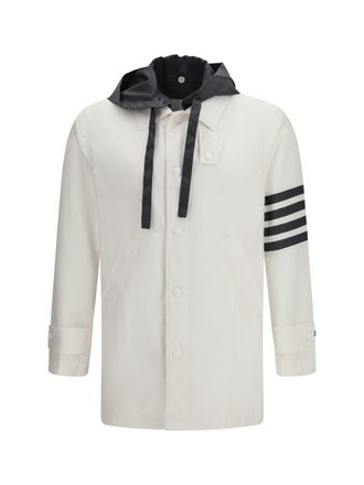Thom Browne Hooded Bal Collar Jacket - White