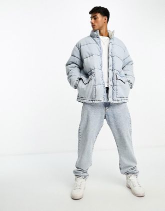 Levi's Piumino super imbottito di jeans lavaggio azzurro-Blu