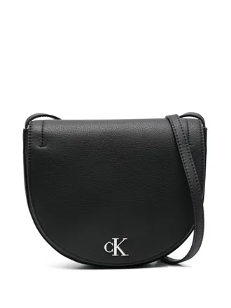 Calvin Klein logo-plaque cross body bag - women - Recycled Polyester/Polyester - One Size - Black