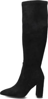 Omoda Zwarte Hoge Laarzen 0492-10 - Dames - Laarzen met Hak - Zwart - 41 EU - Leer - Schoenen