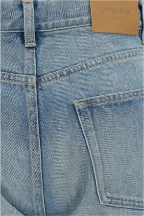 Saint Laurent Womens Jeans Authentic Straight Medium Blue Cotton