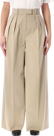 Anine Bing Lou Pant - Dames - Wijde Broeken - Beige - M - Katoen - Broeken