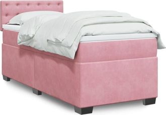 vidaXL Vidaxl - Cama Box Spring Con Colch&oacute;n Terciopelo Rosa 100x200 Cm