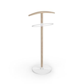 HERDASA Gal&aacute;n de noche de madera de haya y metal roble y blanco 109x46x34 cm