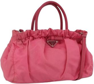 Prada Pre-owned Handbags, female, Pink, Size: ONE SIZE Pre-owned Vintage Nylon Handbag