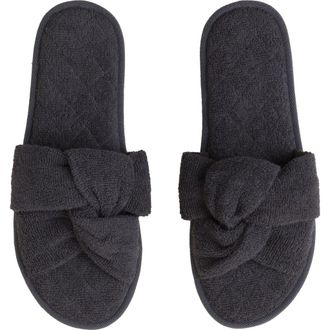 Barefoot Dreams Cozy Terry Slipper in Carbon at Nordstrom, Size Small