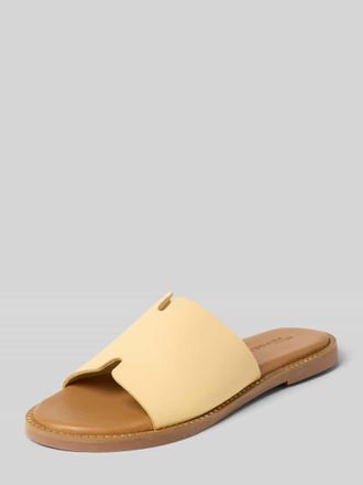 Tamaris Tamaris Pantoletten aus echtem Leder in Hellgelb, Gr&ouml;&szlig;e 36