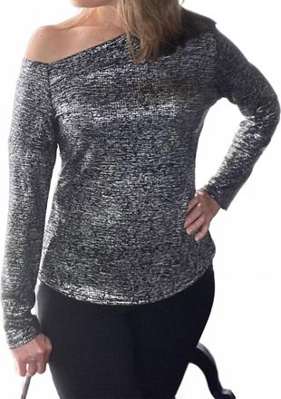 Ariella Drop Shoulder Top In Black