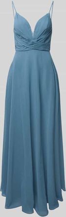 Laona Regular Fit Abendkleid mit gelegten Falten in Blau, Gr&ouml;&szlig;e 32