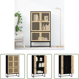 vidaXL vidaXL Credenza in legno multistrato - Credenza Nera 70x35x125 cm in Legno Multistrato