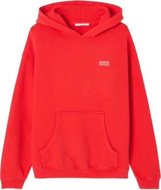 American Vintage Felpa Izubird con cappuccio e tasca a marsupio - Rosso