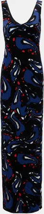 Dries Van Noten Printed cotton-blend velvet maxi dress