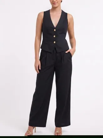 Rachel Roy Annie Sleeveless Peplum Jumpsuit in Black at Nordstrom, Size X-Large