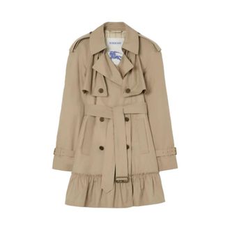 Burberry Dames, Mantels, Beige, Maat: XS Gabardine