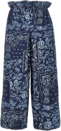 Emporio Armani Bandana print chambray pants Woman 38