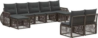 vidaXL Conjunto De Sof&aacute;s De Jard&iacute;n 9 Uds. Gris Y Gris Oscuro Vidaxl