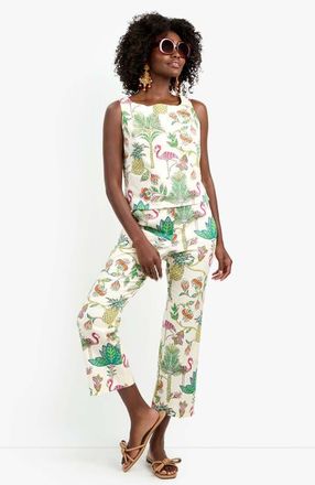 Trina Turk Venya Flamingo Fizz Voile Structured Woven Top at Nordstrom, Size 12