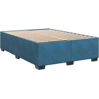 vidaXL Estructura De Cama De Terciopelo Azul 140x190 Cm Vidaxl