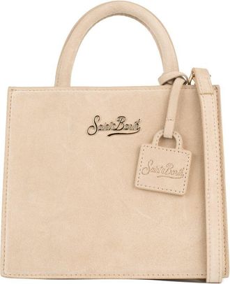 MC2 Saint Barth Shop Bag Mini Handbag In Beige Suede Leather